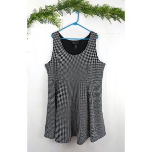 ♻️ Lane Bryant Black & White A-Line Polka Dot Dress